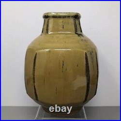 Mike Dodd Faceted stoneware Bottle Covered River Iron Over granite glaze #1126