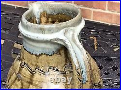 Mike Dodd Studio Pottery Jug Stoneware Art Beautiful Glaze Large