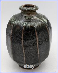 Mike Dodd Studio Pottery Kaki Glaze Vase 20th Century