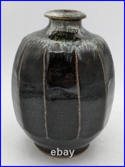 Mike Dodd Studio Pottery Kaki Glaze Vase 20th Century