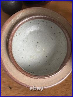 Mike Dodd Studio Pottery Lidded Jar. Stoneware. Grey/Blue Glaze. Perfect, signed