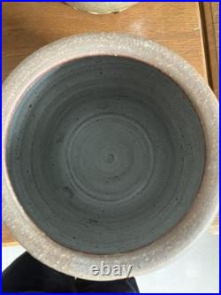 Mike Dodd Studio Pottery Lidded Jar. Stoneware. Grey/Blue Glaze. Perfect, signed