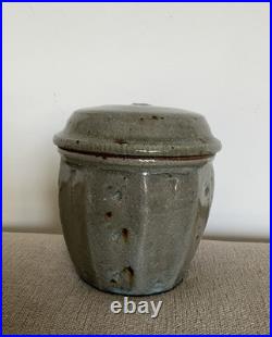 Mike Dodd Studio Pottery Stoneware Lidded Green-Blue Jar/Perfect/Signed