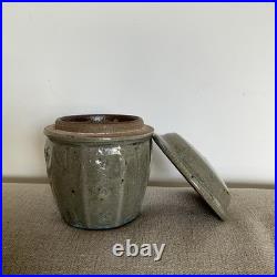 Mike Dodd Studio Pottery Stoneware Lidded Green-Blue Jar/Perfect/Signed