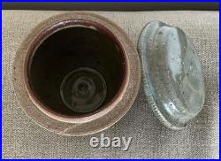 Mike Dodd Studio Pottery Stoneware Lidded Green-Blue Jar/Perfect/Signed