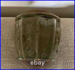 Mike Dodd Studio Pottery Stoneware Lidded Green-Blue Jar/Perfect/Signed