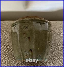 Mike Dodd Studio Pottery Stoneware Lidded Green-Blue Jar/Perfect/Signed