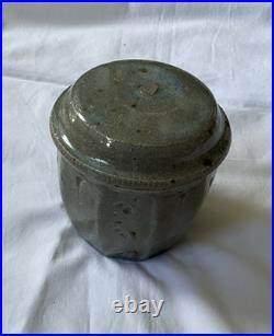 Mike Dodd Studio Pottery Stoneware Lidded Green-Blue Jar/Perfect/Signed