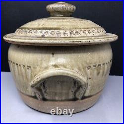 Mike Dodd studio Pottery Incised decor stoneware Lidded Pot with Ash glaze #1793 Mike Dodd studio Pottery Incised decor stoneware Lidded Pot with Ash glaze #1793