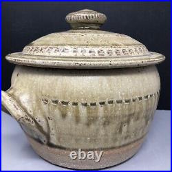 Mike Dodd studio Pottery Incised decor stoneware Lidded Pot with Ash glaze #1793 Mike Dodd studio Pottery Incised decor stoneware Lidded Pot with Ash glaze #1793