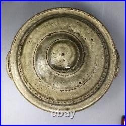 Mike Dodd studio Pottery Incised decor stoneware Lidded Pot with Ash glaze #1793 Mike Dodd studio Pottery Incised decor stoneware Lidded Pot with Ash glaze #1793