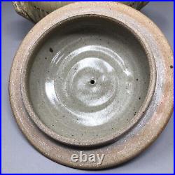 Mike Dodd studio Pottery Incised decor stoneware Lidded Pot with Ash glaze #1793 Mike Dodd studio Pottery Incised decor stoneware Lidded Pot with Ash glaze #1793