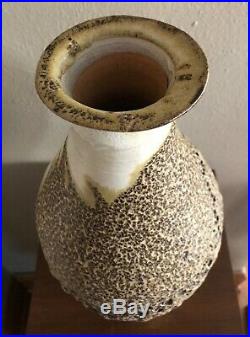 Monumental 15 Edna Arnow Chicago Artist Studio Pottery Lava Glaze Vase