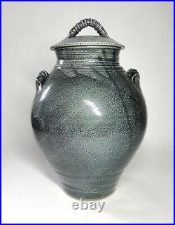 Monumental 37cm Barry Huggett Truro Cornwall Studio Pottery Salt Glazed Pot RARE