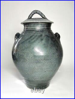 Monumental 37cm Barry Huggett Truro Cornwall Studio Pottery Salt Glazed Pot RARE