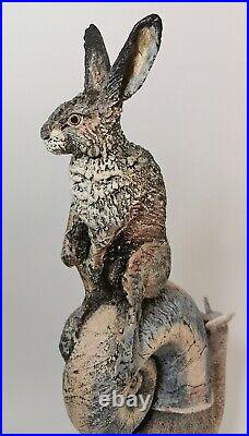 Monumental 56cm Blandine Anderson Studio Pottery Hare & Snail Sculpture