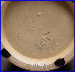 Monumental Mid Century Studio Pottery Cylinder Vase Heavy Stoneware Signed