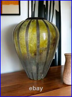 Museum Quality Raku Pottery Vase By Dennis Kirchmann Vintage Exhibited