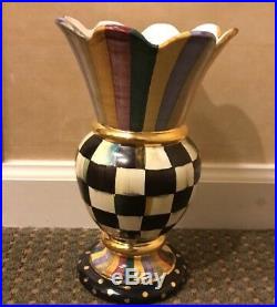NEW Authentic Mackenzie Childs Courtly Check Commemorative Great Vase Retired