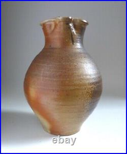 Nic Collins Large 12 Ash Glazed Devon Jug. 1996 Wood Fired Studio Pottery