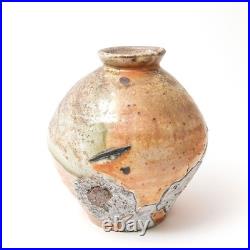Nic Collins Large Jar Shino Glaze. Signed. 33cm x 31cm