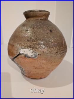 Nic Collins Large Jar Shino Glaze. Signed. 33cm x 31cm