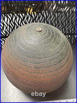 Nicholas Bernard Signed Eames Era Yellow Ceramic Studio Pottery Vase 9LARGE A16