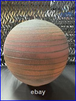 Nicholas Bernard Signed Eames Era Yellow Ceramic Studio Pottery Vase 9LARGE A16