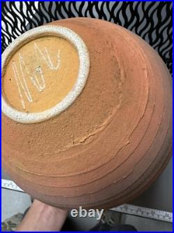 Nicholas Bernard Signed Eames Era Yellow Ceramic Studio Pottery Vase 9LARGE A16