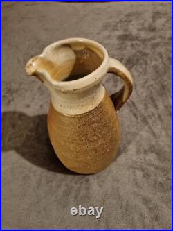 Nick Collins Large Wood fired studio pottery Devon Jug Signed 13 Tall Vgc