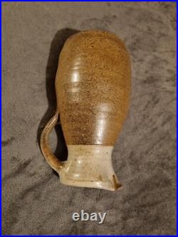 Nick Collins Large Wood fired studio pottery Devon Jug Signed 13 Tall Vgc
