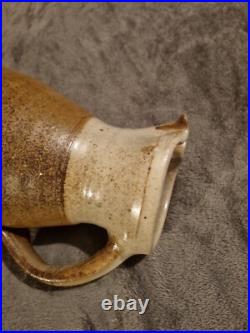Nick Collins Large Wood fired studio pottery Devon Jug Signed 13 Tall Vgc
