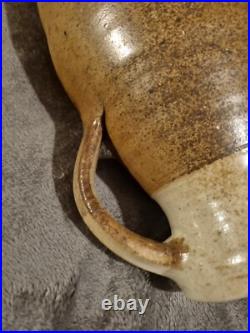 Nick Collins Large Wood fired studio pottery Devon Jug Signed 13 Tall Vgc