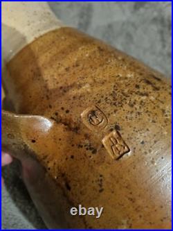 Nick Collins Large Wood fired studio pottery Devon Jug Signed 13 Tall Vgc