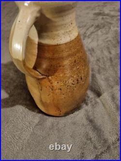 Nick Collins Large Wood fired studio pottery Devon Jug Signed 13 Tall Vgc