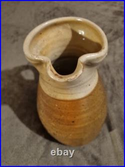 Nick Collins Large Wood fired studio pottery Devon Jug Signed 13 Tall Vgc