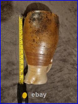 Nick Collins Large Wood fired studio pottery Devon Jug Signed 13 Tall Vgc