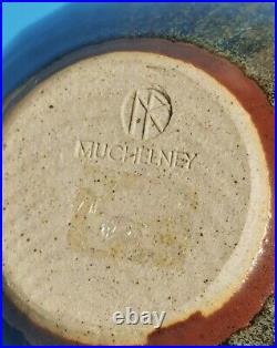 Nick Rees Muchelney Studio Pottery Stoneware Green Ash Open Onion Vase Stamped