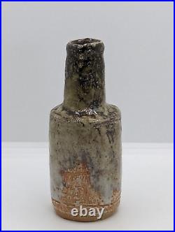 Nigel Cunningham British Studio Pottery Shino Glaze Stoneware Bottle / Vase