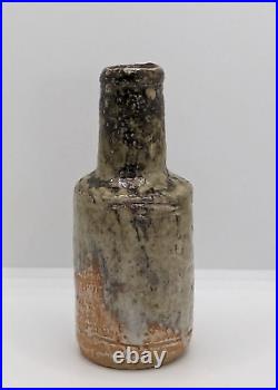 Nigel Cunningham British Studio Pottery Shino Glaze Stoneware Bottle / Vase