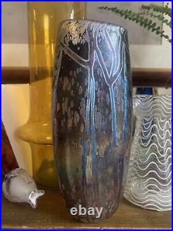Norman Stuart Clarke Studio Art Glass Vase, Signed Dated Norman Stuart Clarke Studio Art Glass Vase, Signed Dated