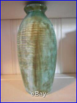 Old McCarty / McCartys Pottery Jade 12 Vase with Great Detail & Color
