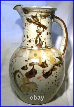 Oldrich Asenbryl Welsh Studio Pottery 15.1/2 Large Pitcher / Jug / Ewer