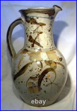 Oldrich Asenbryl Welsh Studio Pottery 15.1/2 Large Pitcher / Jug / Ewer