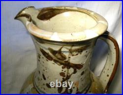 Oldrich Asenbryl Welsh Studio Pottery 15.1/2 Large Pitcher / Jug / Ewer
