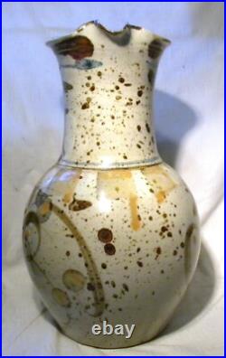 Oldrich Asenbryl Welsh Studio Pottery 15.1/2 Large Pitcher / Jug / Ewer