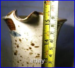 Oldrich Asenbryl Welsh Studio Pottery 15.1/2 Large Pitcher / Jug / Ewer