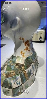 Original Unique Ceramic Head Sculpture on Large Signed NJ Parrott 1992