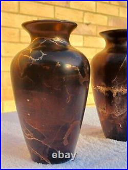 Pair Of Tony Laverick Vases With Black, Gold & Copper Tones And Patterns Pair Of Tony Laverick Vases With Black, Gold & Copper Tones And Patterns