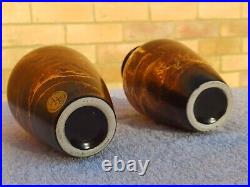 Pair Of Tony Laverick Vases With Black, Gold & Copper Tones And Patterns Pair Of Tony Laverick Vases With Black, Gold & Copper Tones And Patterns